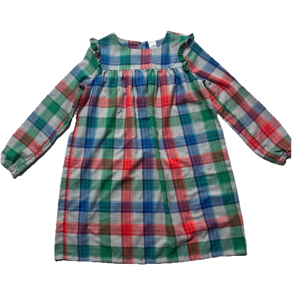 Gymboree Girls Plaid Nightgown Size L Cozy Cottagecore Ruffle Sleep Dress